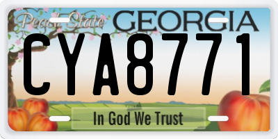 GA license plate CYA8771