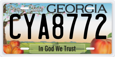 GA license plate CYA8772