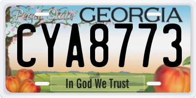 GA license plate CYA8773