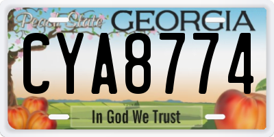 GA license plate CYA8774