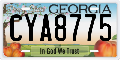 GA license plate CYA8775