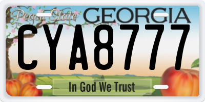 GA license plate CYA8777