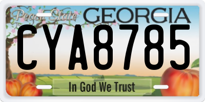 GA license plate CYA8785