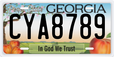 GA license plate CYA8789