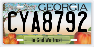 GA license plate CYA8792