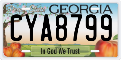 GA license plate CYA8799