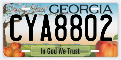 GA license plate CYA8802