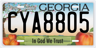 GA license plate CYA8805
