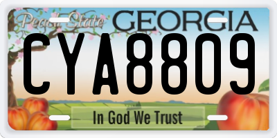 GA license plate CYA8809