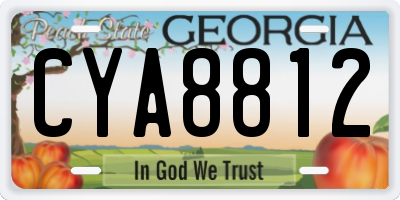 GA license plate CYA8812