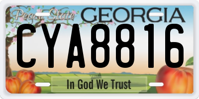 GA license plate CYA8816