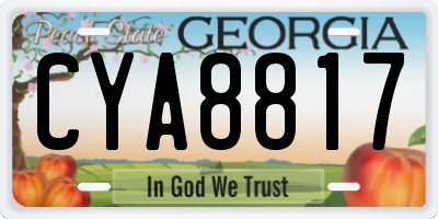 GA license plate CYA8817