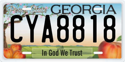 GA license plate CYA8818