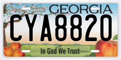 GA license plate CYA8820