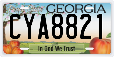 GA license plate CYA8821