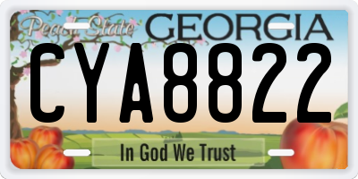 GA license plate CYA8822