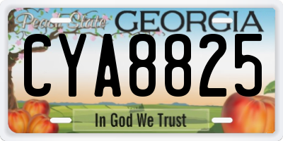 GA license plate CYA8825