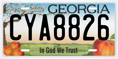 GA license plate CYA8826