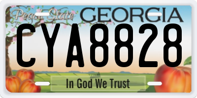 GA license plate CYA8828