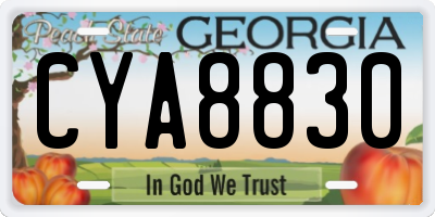 GA license plate CYA8830