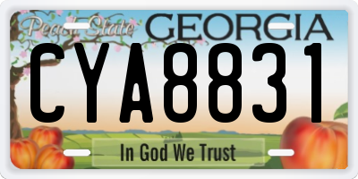 GA license plate CYA8831