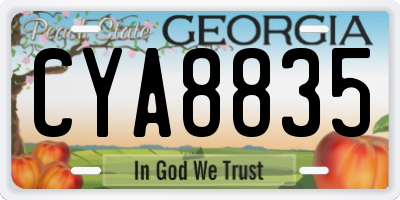 GA license plate CYA8835