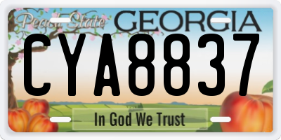 GA license plate CYA8837
