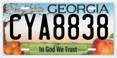 GA license plate CYA8838