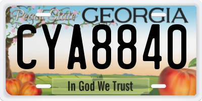 GA license plate CYA8840