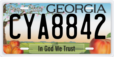 GA license plate CYA8842