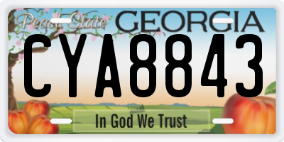 GA license plate CYA8843