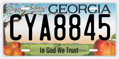 GA license plate CYA8845