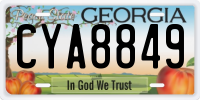 GA license plate CYA8849