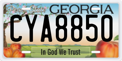 GA license plate CYA8850