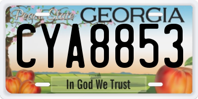 GA license plate CYA8853
