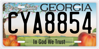 GA license plate CYA8854