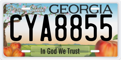 GA license plate CYA8855