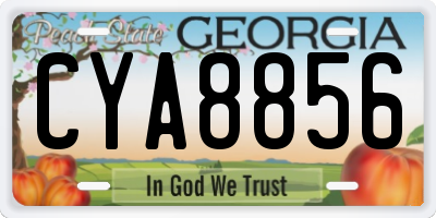 GA license plate CYA8856