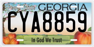 GA license plate CYA8859