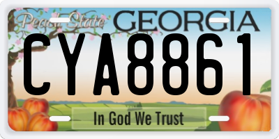 GA license plate CYA8861