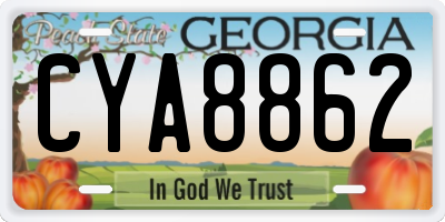 GA license plate CYA8862