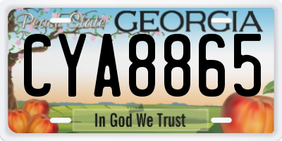 GA license plate CYA8865