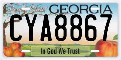 GA license plate CYA8867
