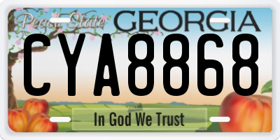 GA license plate CYA8868