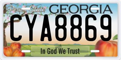 GA license plate CYA8869