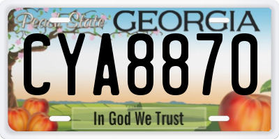 GA license plate CYA8870