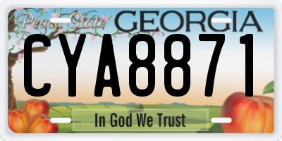 GA license plate CYA8871