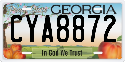 GA license plate CYA8872