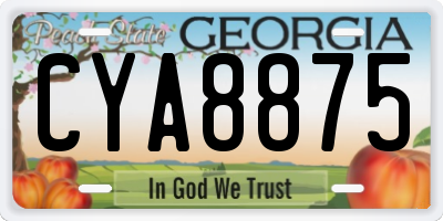 GA license plate CYA8875