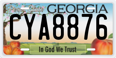GA license plate CYA8876